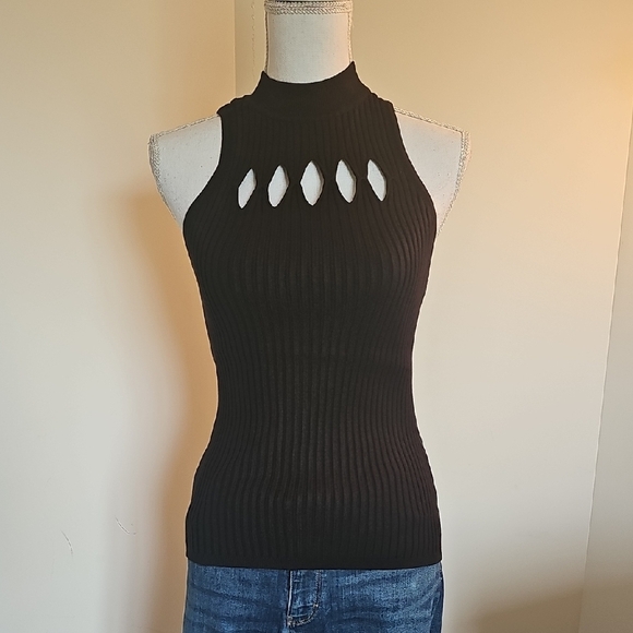 White House Black Market Tops - WHBM Ribbed Cut Out Tank Top